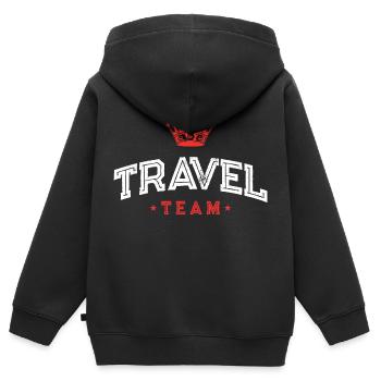 Travel Team - Kinder Premium Organic Zip Hoodie - Schwarz - Hinten - AI Model Kid Male (0cm)
