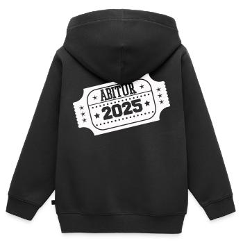 Timbre Abitur 2025 - Sweat Premium à capuche zippé enfant bio - noir - Dos - AI Model Kid Male (0cm)