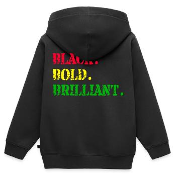 Black Bold Brilliant Black History Month African - Kinder Premium Organic Zip Hoodie - Schwarz - Hinten - AI Model Kid Male (0cm)
