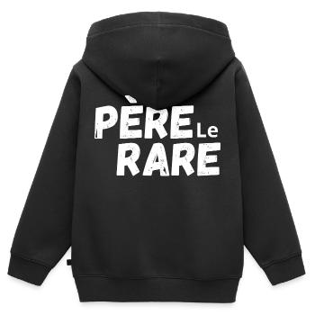 Seltene Perle Papa - Papa Geschenkidee - Kinder Premium Organic Zip Hoodie - Schwarz - Hinten - AI Model Kid Male (0cm)