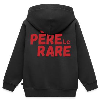Seltene Perle Papa - Papa Geschenkidee - Kinder Premium Organic Zip Hoodie - Schwarz - Hinten - AI Model Kid Male (0cm)