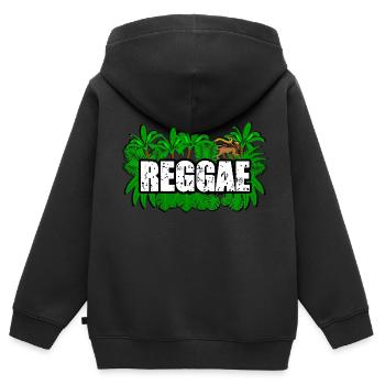 Reggae Lion - Sweat Premium à capuche zippé enfant bio - noir - Dos - AI Model Kid Male (0cm)