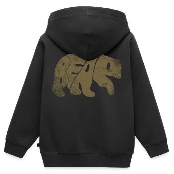 Vintage Bär Silhouette BÄR Wortkunst - Kinder Premium Organic Zip Hoodie - Schwarz - Hinten - AI Model Kid Male (0cm)