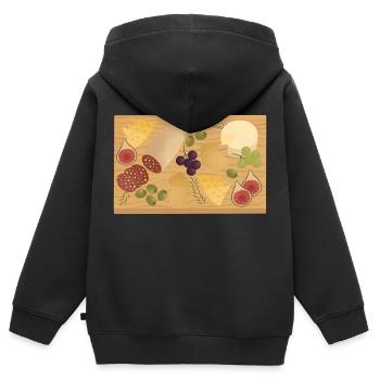 Charcuterie-Brett - Kinder Premium Organic Zip Hoodie - Schwarz - Hinten - AI Model Kid Male (0cm)