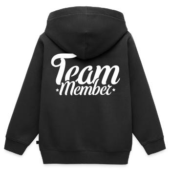 Team member - Kinder Premium Organic Zip Hoodie - Schwarz - Hinten - AI Model Kid Male (0cm)