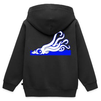 Krake Wasseroberfläche Tentakel Angriff Seemonster - Kinder Premium Organic Zip Hoodie - Schwarz - Hinten - AI Model Kid Male (0cm)