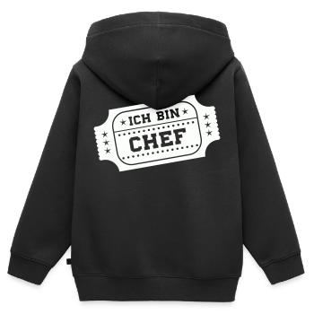 ich bin chef - Kinder Premium Organic Zip Hoodie - Schwarz - Hinten - AI Model Kid Male (0cm)