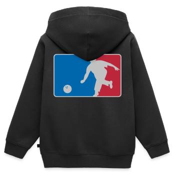 Bowling League - Kinder Premium Organic Zip Hoodie - Schwarz - Hinten - AI Model Kid Male (0cm)
