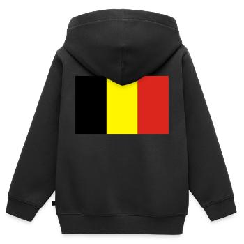 Belgien - Kinder Premium Organic Zip Hoodie - Schwarz - Hinten - AI Model Kid Male (0cm)