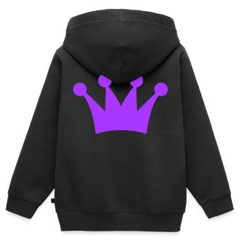 couronne - Sweat Premium à capuche zippé enfant bio - noir - Dos - AI Model Kid Male (0cm)