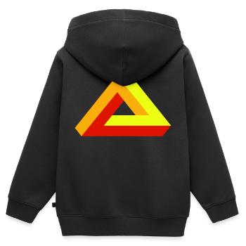 Triangle - Kids Premium Organic Zip-up Hoodie - black - Back - AI Model Kid Male (0cm)