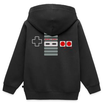 Mespad - Sweat Premium à capuche zippé enfant bio - noir - Dos - AI Model Kid Male (0cm)