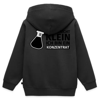 Ich bin nicht klein, ich bin ein Konzentrat - Kinder Premium Organic Zip Hoodie - Schwarz - Hinten - AI Model Kid Male (0cm)