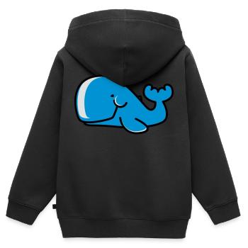 lustiger wal - Kinder Premium Organic Zip Hoodie - Schwarz - Hinten - AI Model Kid Male (0cm)