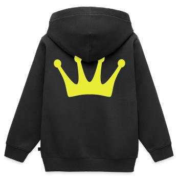 Couronne 4 - Sweat Premium à capuche zippé enfant bio - noir - Dos - AI Model Kid Male (0cm)