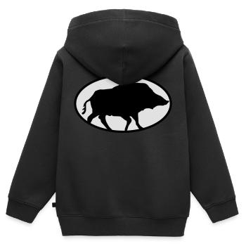 Wildschweine - Kinder Premium Organic Zip Hoodie - Schwarz - Hinten - AI Model Kid Male (0cm)
