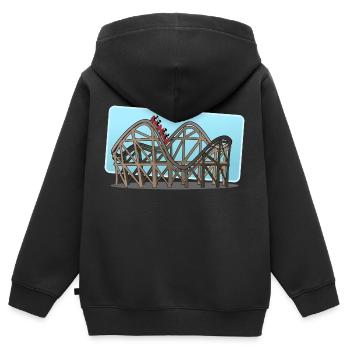 Achterbahn - Kinder Premium Organic Zip Hoodie - Schwarz - Hinten - AI Model Kid Male (0cm)