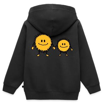 monsters - Sweat Premium à capuche zippé enfant bio - noir - Dos - AI Model Kid Male (0cm)