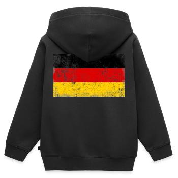 Deutschland Vintage Fahne - Kinder Premium Organic Zip Hoodie - Schwarz - Hinten - AI Model Kid Male (0cm)