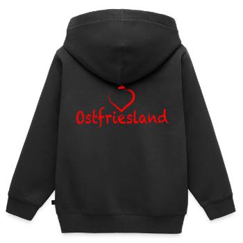 I Love Frise orientale - Sweat Premium à capuche zippé enfant bio - noir - Dos - AI Model Kid Male (0cm)