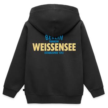 Capitol Of Germany Berlin - Weissensee - Kinder Premium Organic Zip Hoodie - Schwarz - Hinten - AI Model Kid Male (0cm)
