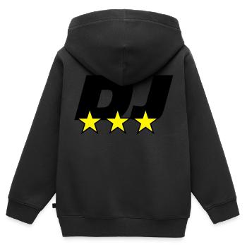 DJ ! - Sweat Premium à capuche zippé enfant bio - noir - Dos - AI Model Kid Male (0cm)