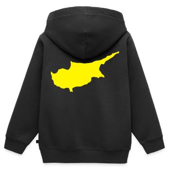 zypern - Kinder Premium Organic Zip Hoodie - Schwarz - Hinten - AI Model Kid Male (0cm)
