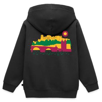 Heidelberg - Kinder Premium Organic Zip Hoodie - Schwarz - Hinten - AI Model Kid Male (0cm)