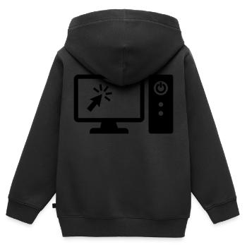 Computer - Kinder Premium Organic Zip Hoodie - Schwarz - Hinten - AI Model Kid Male (0cm)