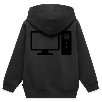 Computer - Kinder Premium Organic Zip Hoodie - Schwarz - Hinten - AI Model Kid Male (0cm)
