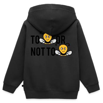 Être ou ne pas être des abeilles - Sweat Premium à capuche zippé enfant bio - noir - Dos - AI Model Kid Male (0cm)