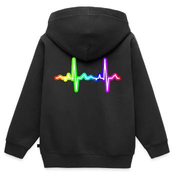 Love is Love Ekg - Kinder Premium Organic Zip Hoodie - Schwarz - Hinten - AI Model Kid Male (0cm)