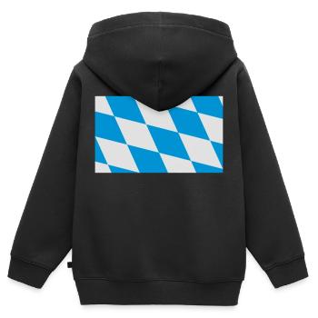 Bayern Flagge Blau Weiß - Kinder Premium Organic Zip Hoodie - Schwarz - Hinten - AI Model Kid Male (0cm)