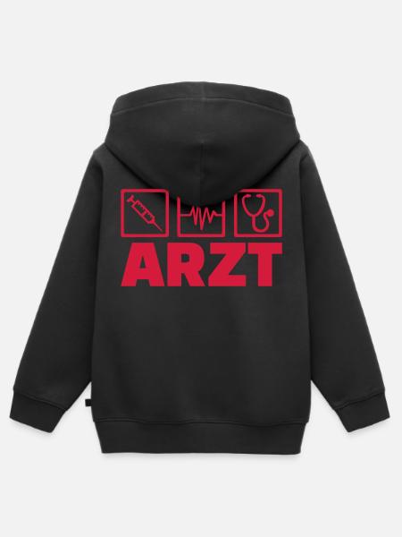 Arzt - Kinder Premium Organic Zip Hoodie - Schwarz