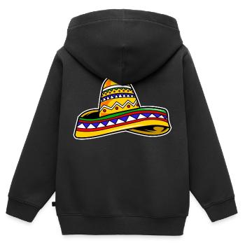 Cartoon Sombrero - Kinder Premium Organic Zip Hoodie - Schwarz - Hinten - AI Model Kid Male (0cm)