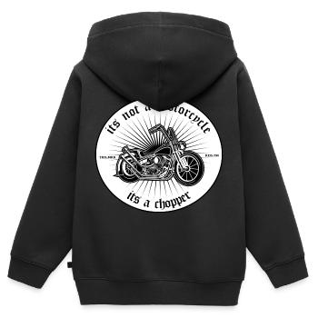 Ce n'est pas une moto c'est un chopper - chopper - Sweat Premium à capuche zippé enfant bio - noir - Dos - AI Model Kid Male (0cm)