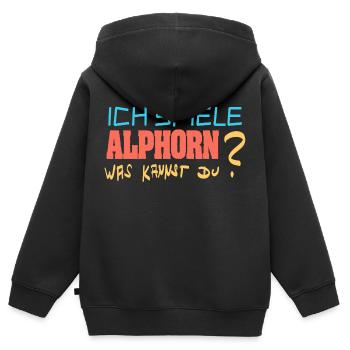 Alphorn - Kinder Premium Organic Zip Hoodie - Schwarz - Hinten - AI Model Kid Male (0cm)