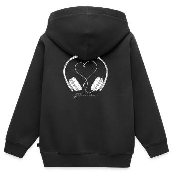 Aimer la musique - Sweat Premium à capuche zippé enfant bio - noir - Dos - AI Model Kid Male (0cm)