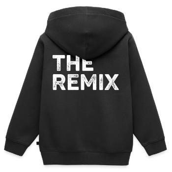 Fils de père Partnerlook The Remix The Original - Sweat Premium à capuche zippé enfant bio - noir - Dos - AI Model Kid Male (0cm)