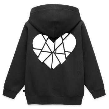 Heart Broken Shards Shards Anti Valentine's Day - Kids Premium Organic Zip-up Hoodie - black - Back - AI Model Kid Male (0cm)
