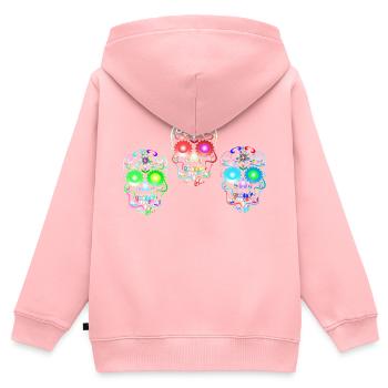 Zucker Schädel Kunst - Kinder Premium Organic Zip Hoodie - Rosa - Hinten - AI Model Kid Female (0cm)