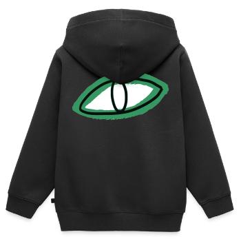 Oeil - Sweat Premium à capuche zippé enfant bio - noir - Dos - AI Model Kid Male (0cm)