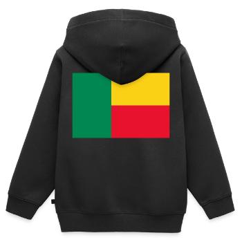 Drapeau Benin - Sweat Premium à capuche zippé enfant bio - noir - Dos - AI Model Kid Male (0cm)