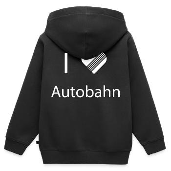 i love autobahn - Kinder Premium Organic Zip Hoodie - Schwarz - Hinten - AI Model Kid Male (0cm)