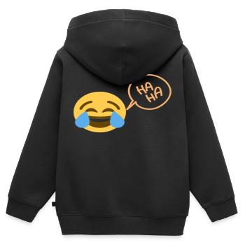 Tot vor Lachen - Kinder Premium Organic Zip Hoodie - Schwarz - Hinten - AI Model Kid Male (0cm)