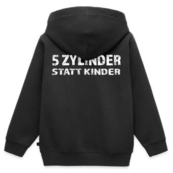 5 Zylinder Fünf Zylinder - Kinder Premium Organic Zip Hoodie - Schwarz - Hinten - AI Model Kid Male (0cm)