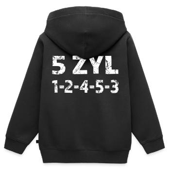 5 Zylinder Fünf Zylinder - Kinder Premium Organic Zip Hoodie - Schwarz - Hinten - AI Model Kid Male (0cm)