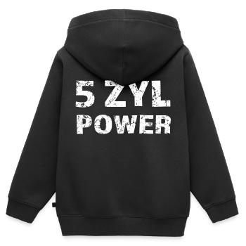 5 Zylinder Fünf Zylinder - Kinder Premium Organic Zip Hoodie - Schwarz - Hinten - AI Model Kid Male (0cm)