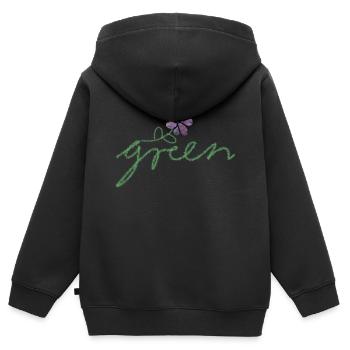 Grün Natur - Kinder Premium Organic Zip Hoodie - Schwarz - Hinten - AI Model Kid Male (0cm)