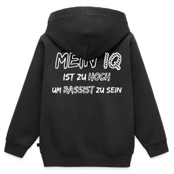 Nazis sind dumm, Gegen Rechts, Lustiger Spruch - Kinder Premium Organic Zip Hoodie - Schwarz - Hinten - AI Model Kid Male (0cm)